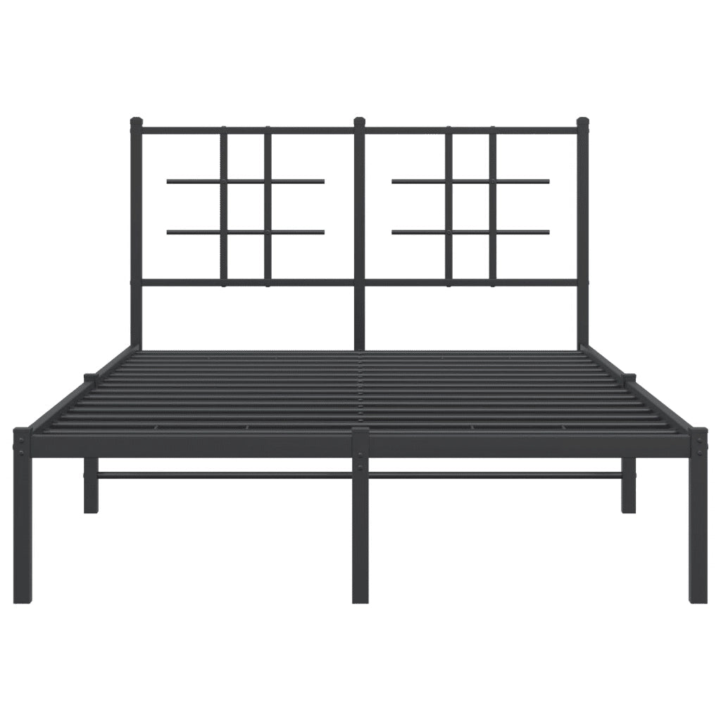 Giroletto con Testiera-Struttura Letto con testiera in Metallo Nero 120x190 cm 107280