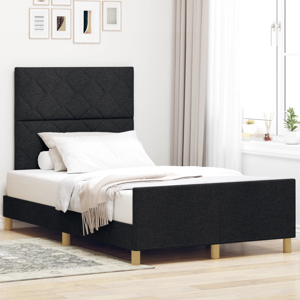 Struttura Letto in Tessuto Nero  120x200 cm