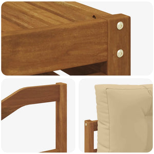 Set di divani da esterno con cuscino 5 pcs Naturale e Beige 3372998