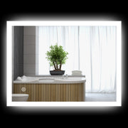 Specchio da Bagno LED a Parete 80x60 cm ¨C zephmum ¨C Bianco Trasparente Luminosit¨¤ Regolabile