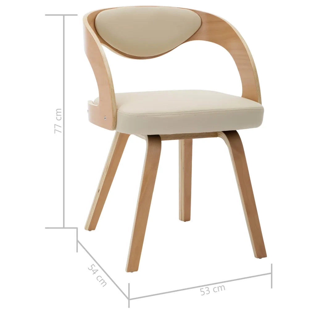 Sedie da Pranzo 6 pz Crema in Legno Piegato e Similpelle 278845
