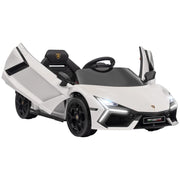 MACCHINA ELETTRICA PER BAMBINI CON LUCI LED CLACSON E TELECOMANDO IN PLASTICA E ACCIAIO 105X60X40 CM BIANCO