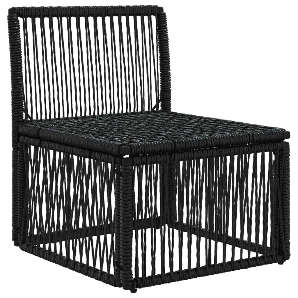 Unità divano senza braccioli Nero polyrattan 42026713