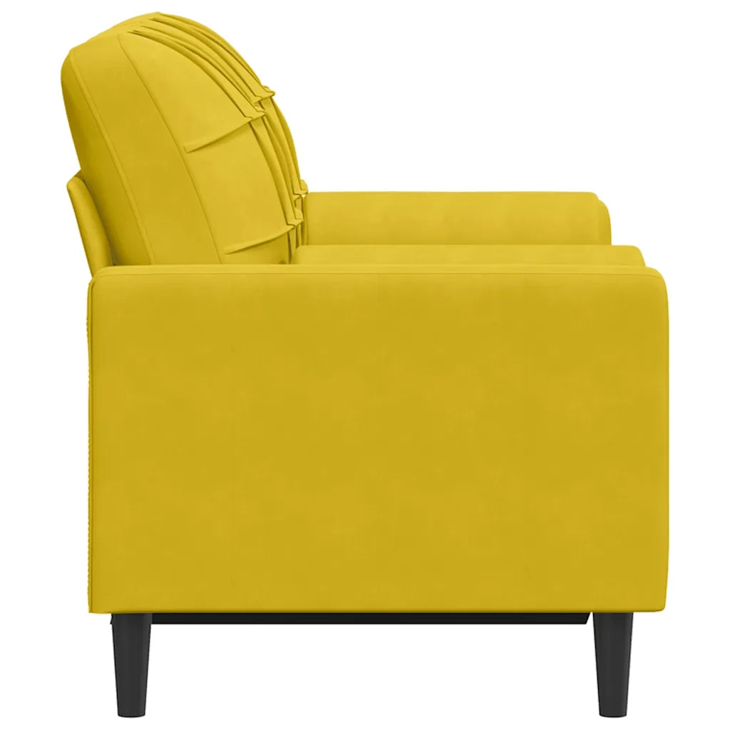 Divano a 2 Posti con Cuscini Giallo 120 cm in Velluto 3278215