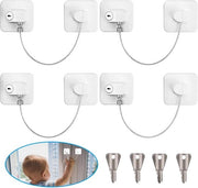 Serratura per frigorifero, 4 pezzi, sicurezza per bambini per finestre, sicurezza per finestre senza forare, sicurezza per frigorifero, regolatore di apertura finestra, per frigorifero, armadi, finestre
