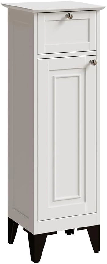 mobiletto bagno Vanity, Bianco, 60 x 85 cm, per la conservazione di articoli da bagno e asciugamani