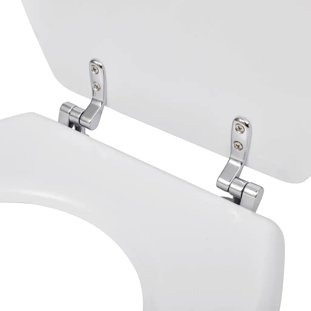 Sedile WC in MDF con Coperchio Design Semplice Bianco 140801