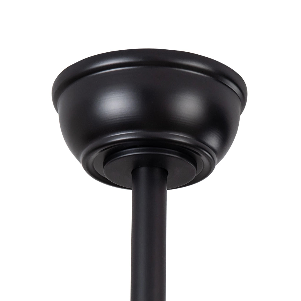 Ventilatore da soffitto con luce 5 pale in legno noce e nero motore DC 6 velocità timer e telecomando