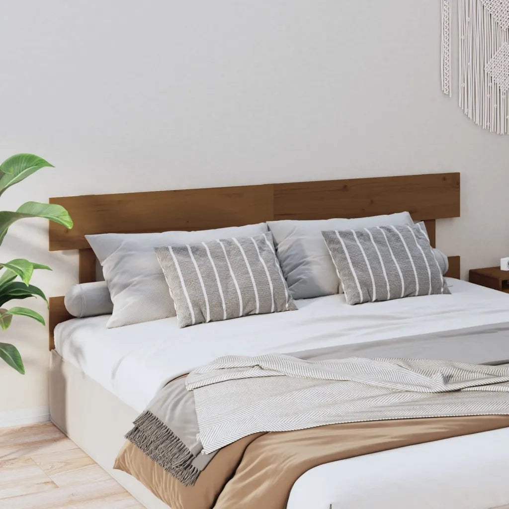 Testiera per Letto ambra 204x3x81 cm in Legno Massello di Pino