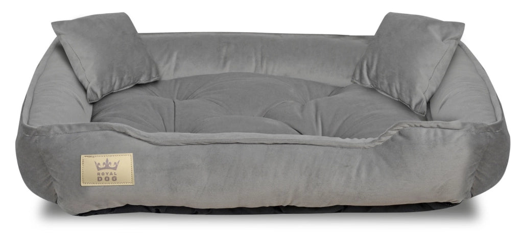 AIO FACTORY Cuccia per cani 100x75 cm in velluto grigio con cuscino impermeabile