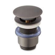 Piletta di scarico click-clack universale per lavabo e bidet senza troppo pieno in ottone gun metal | Moulin