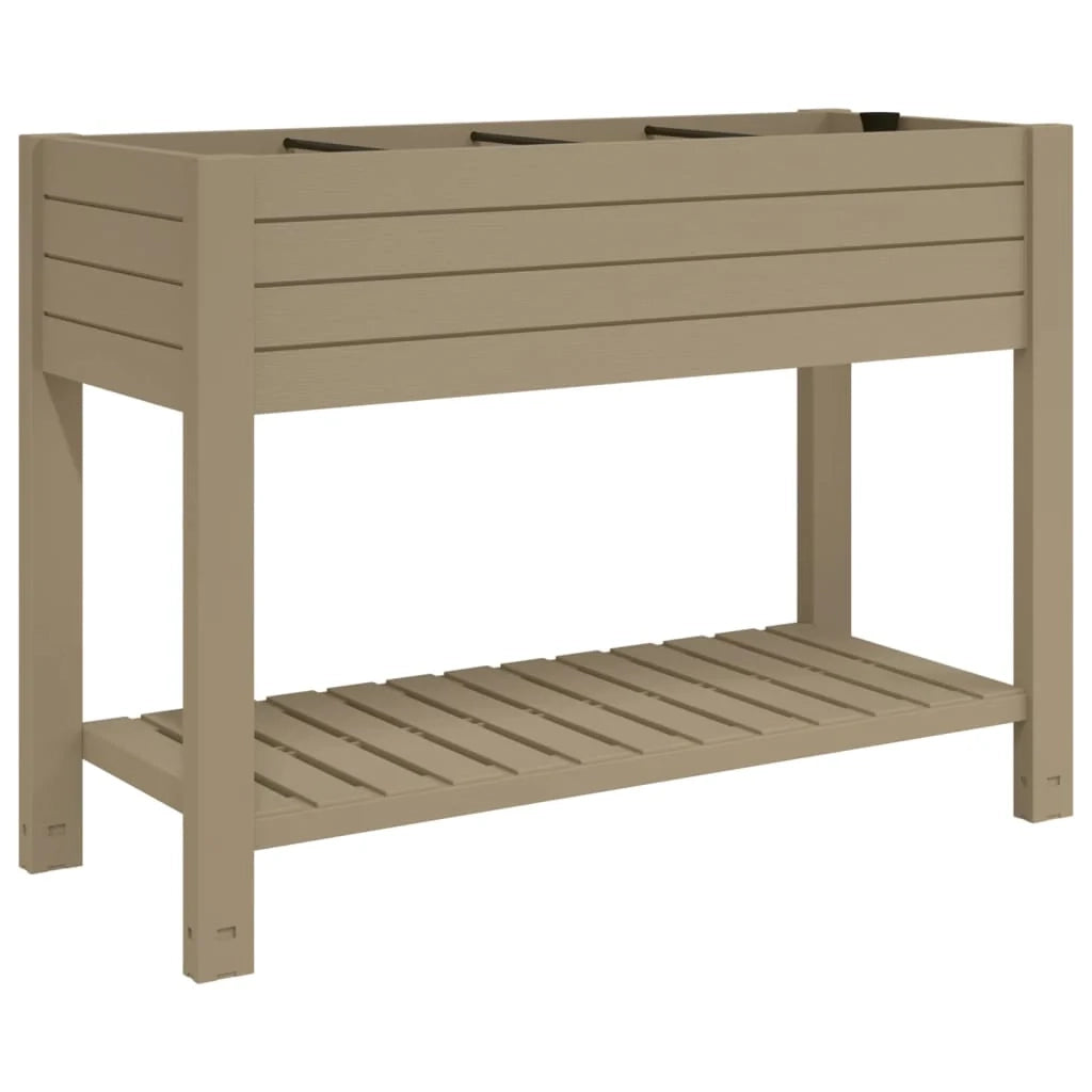 Fioriera rialzata per piante fiori terrazza giardino marrone chiaro 110 x 45 x 79 cm polipropilene 02_0039784