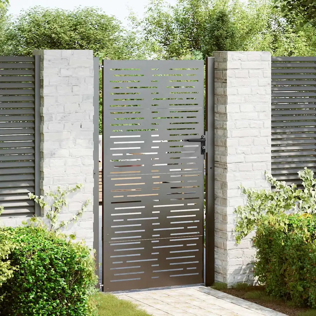 vidaXL Cancello da giardino, Cancello da Giardino 105x75 cm Design Quadrato in Acciaio Corten