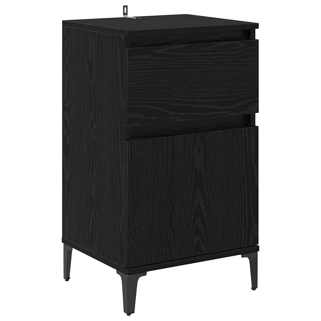 Armadio da Notte Rovere Nero 40 x 35 x 70 cm Legno multistrato
