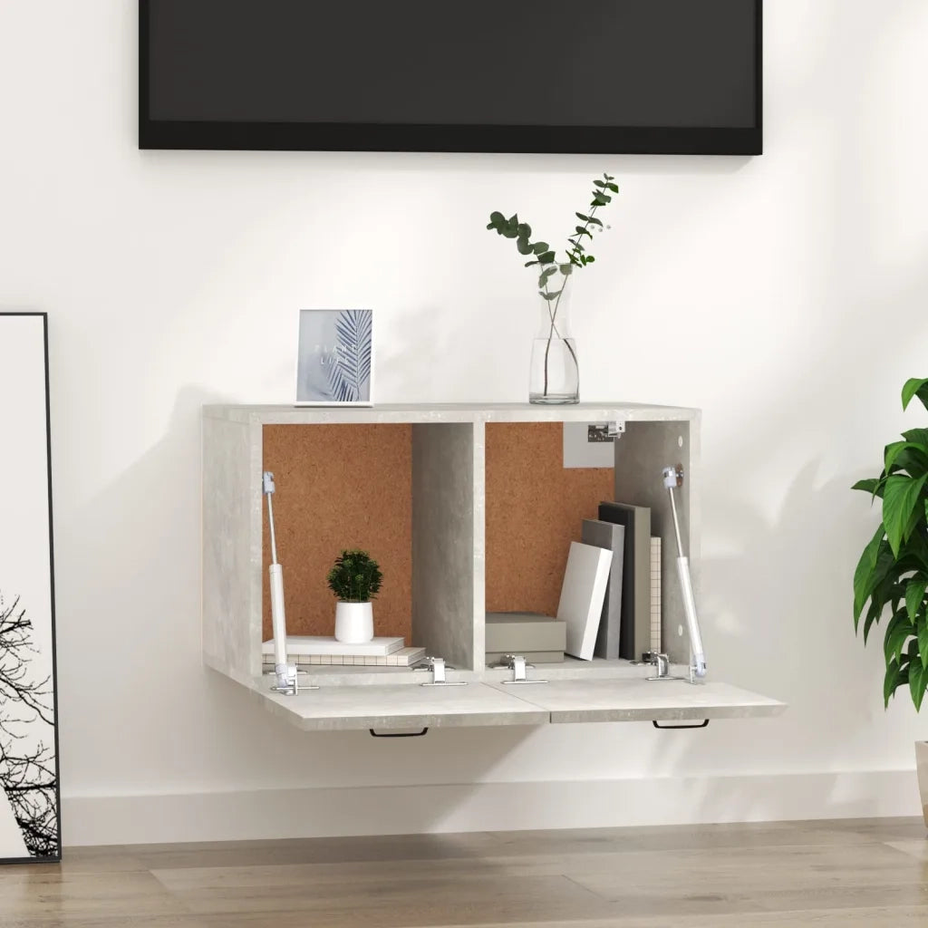 Mobile a Parete Grigio Cemento 60x36,5x35 cm Legno Multistrato 812919