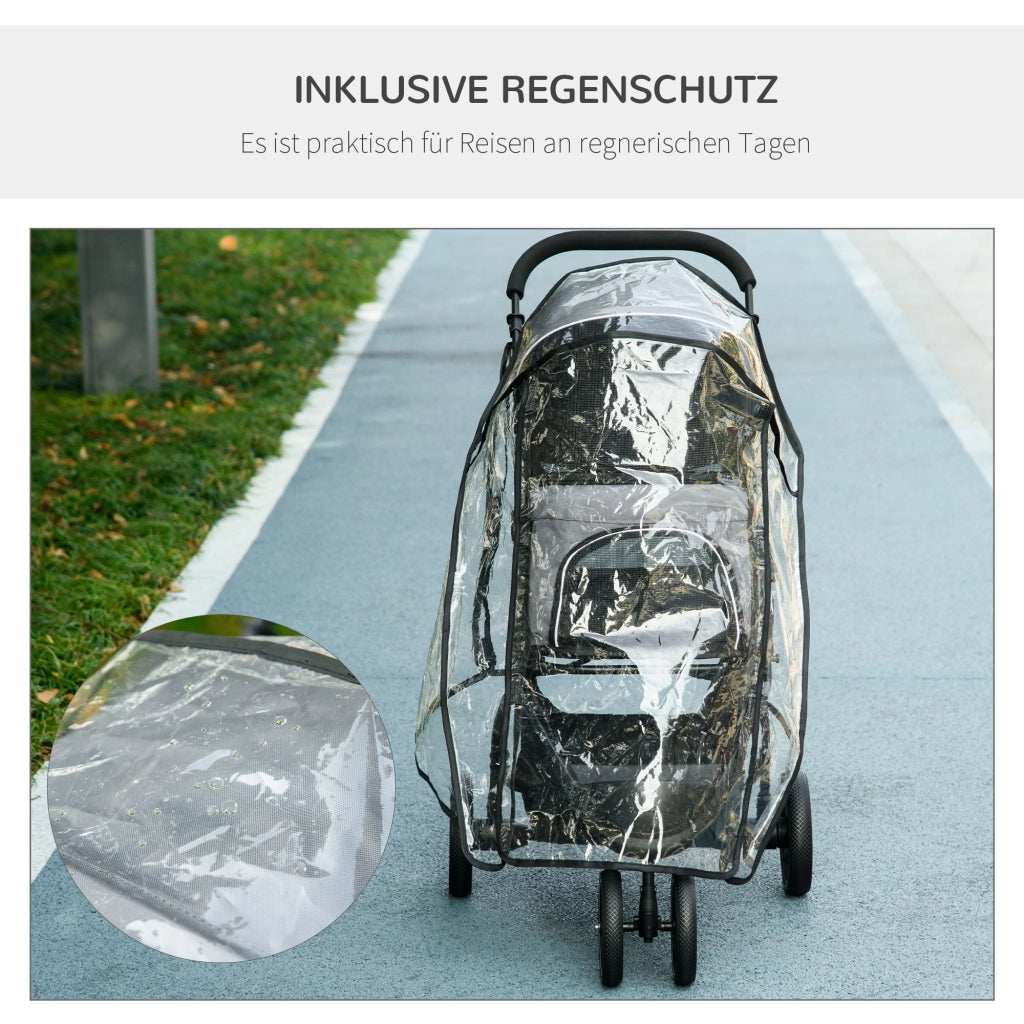 Carrello per animali domestici pieghevole ¨C zephmum ¨C Grigio e nero 83x55x101 cm
