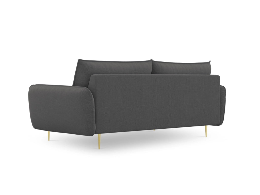 Cosmopolitan Design - Divano "Vienna" 4 posti in tessuto strutturato grigio scuro 