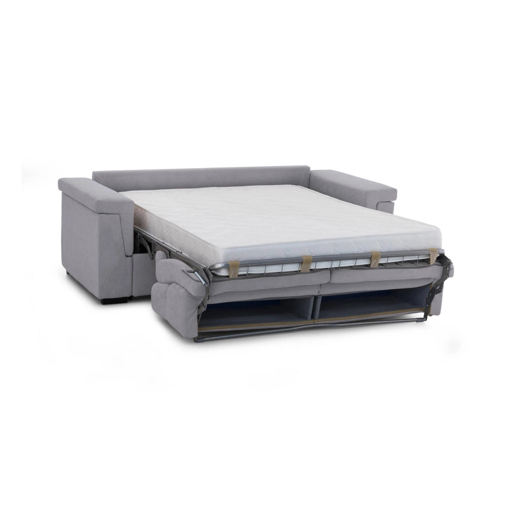 Benedetto, Divano Letto 3 Posti Sfoderabile Made in Italy, 225x95 cm Grigio