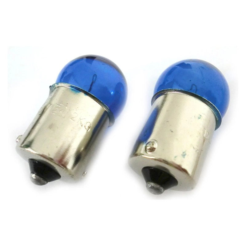 Coppia 2 Lampade Alogena G18 BA15S R10W 12V 10W Luci Posizione Colore Azzurro