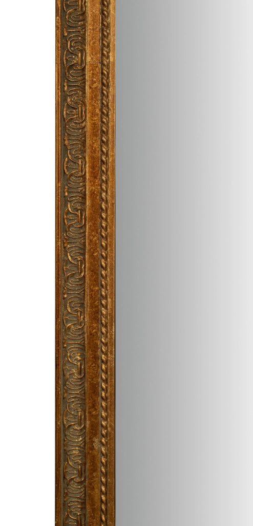 Biscottini Specchio Specchiera da parete e appendere verticale/orizzontale L72xPR3xH180 cm finitura foglia oro anticato