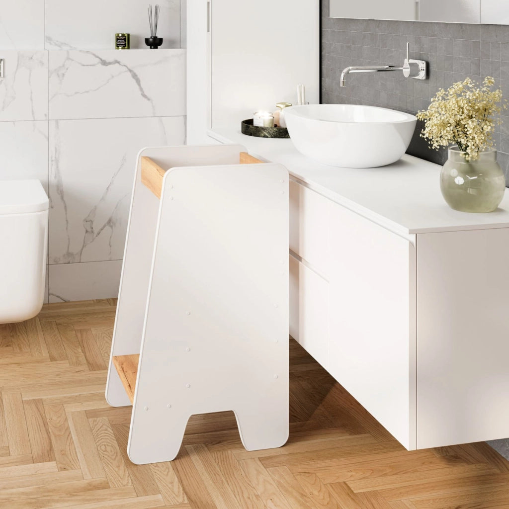 Torre Montessoriana Kitchen Helper Bianco e Quercia
