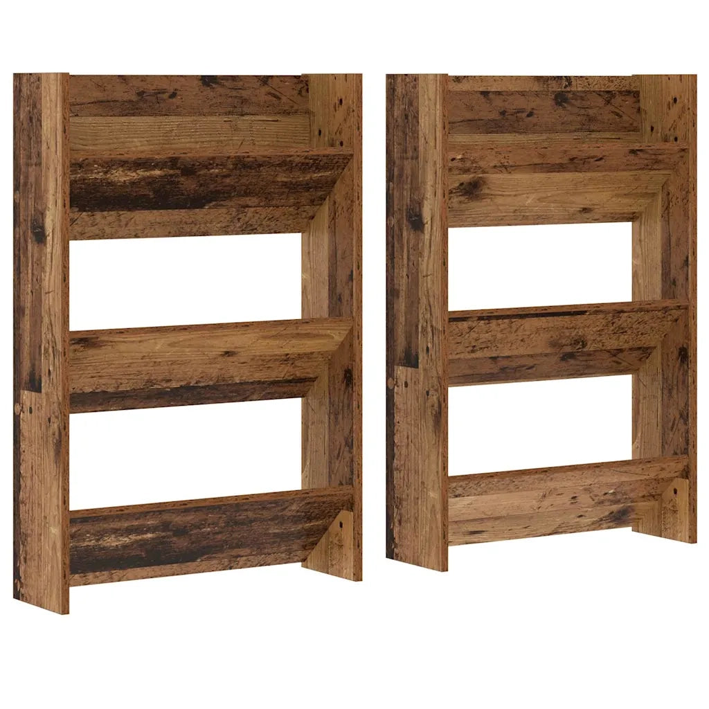 Mobile per scarpe 2 pz-Set di 2 Scarpiera Legno vecchio 60 x 18 x 90 cm