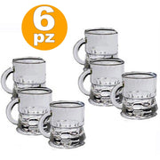 Trade Shop - 6 Bicchierini Da Liquore Mini Boccale Cicchetto Shot Rum Vodka In Vetro Chupitos -
