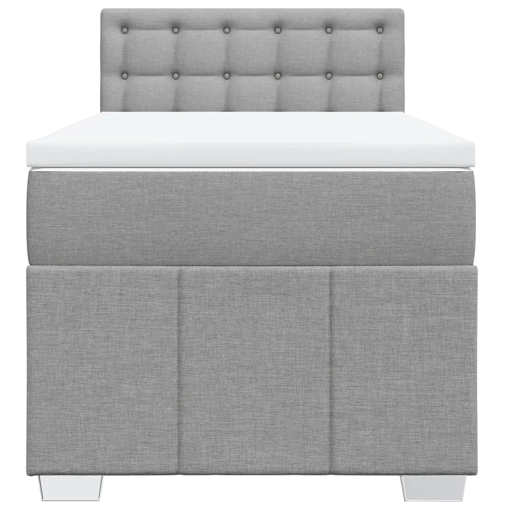 vidaXL Giroletto a Molle con Materasso Grigio Chiaro 90x200 cm Tessuto