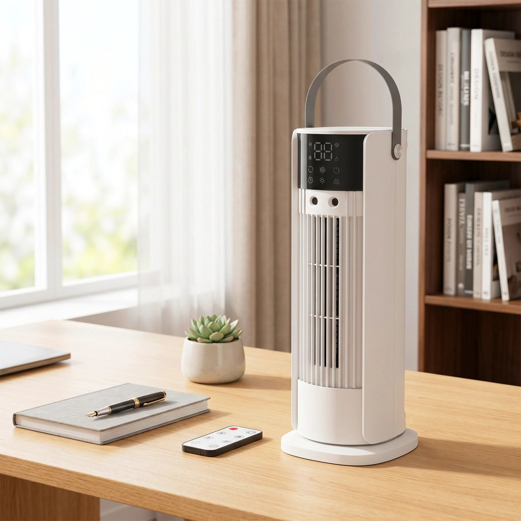 Ventilatore da Scrivania con Luce LED RGB ¨C Zephmum ¨C Bianco
