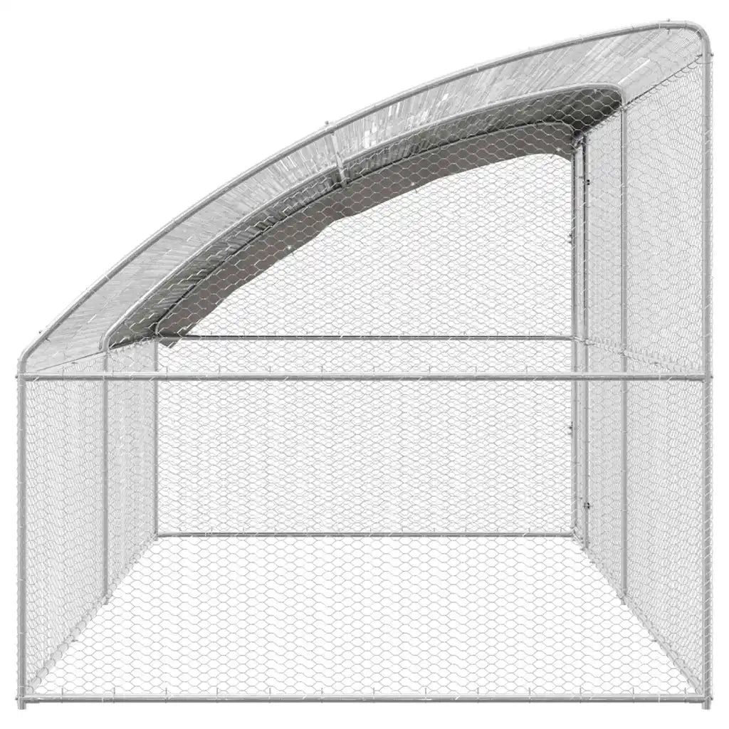 Gabbia per polli 2 pcs Argento 400 x 200 x 200 cm Acciaio e PE