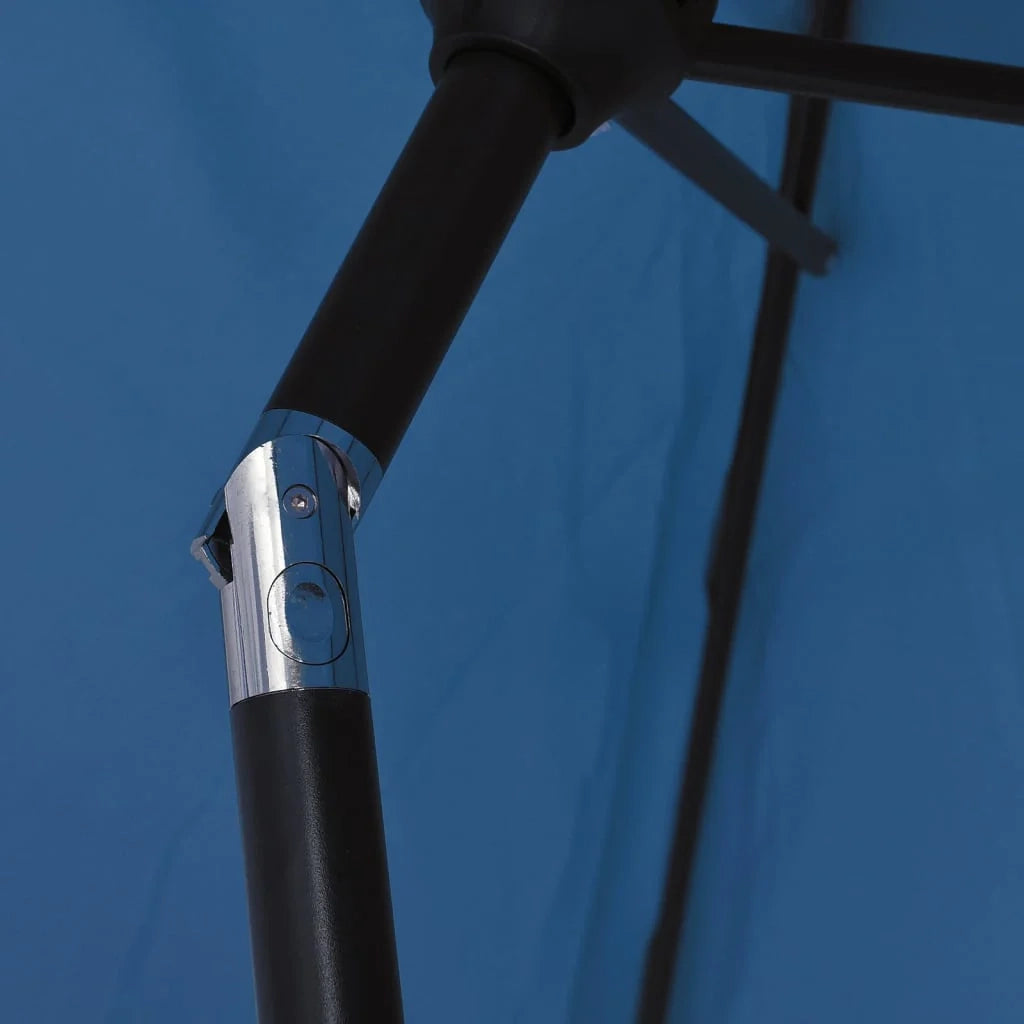Ombrellone da esterno con led e palo in acciaio 300 cm blu 02_0008174