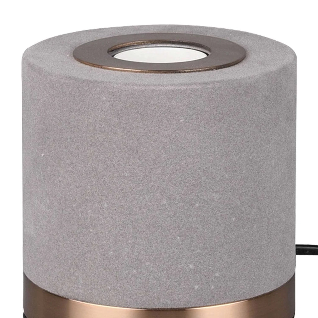 LÚZETE - LAMPADA DA TAVOLO GANNICUS GRIGIO VELLUTO E27