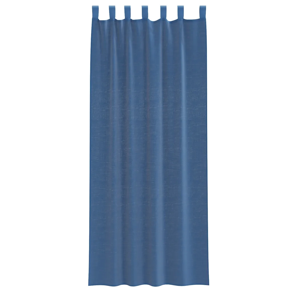 Tende in Voile con Passanti 2 pz Blu Reale 140x260 cm