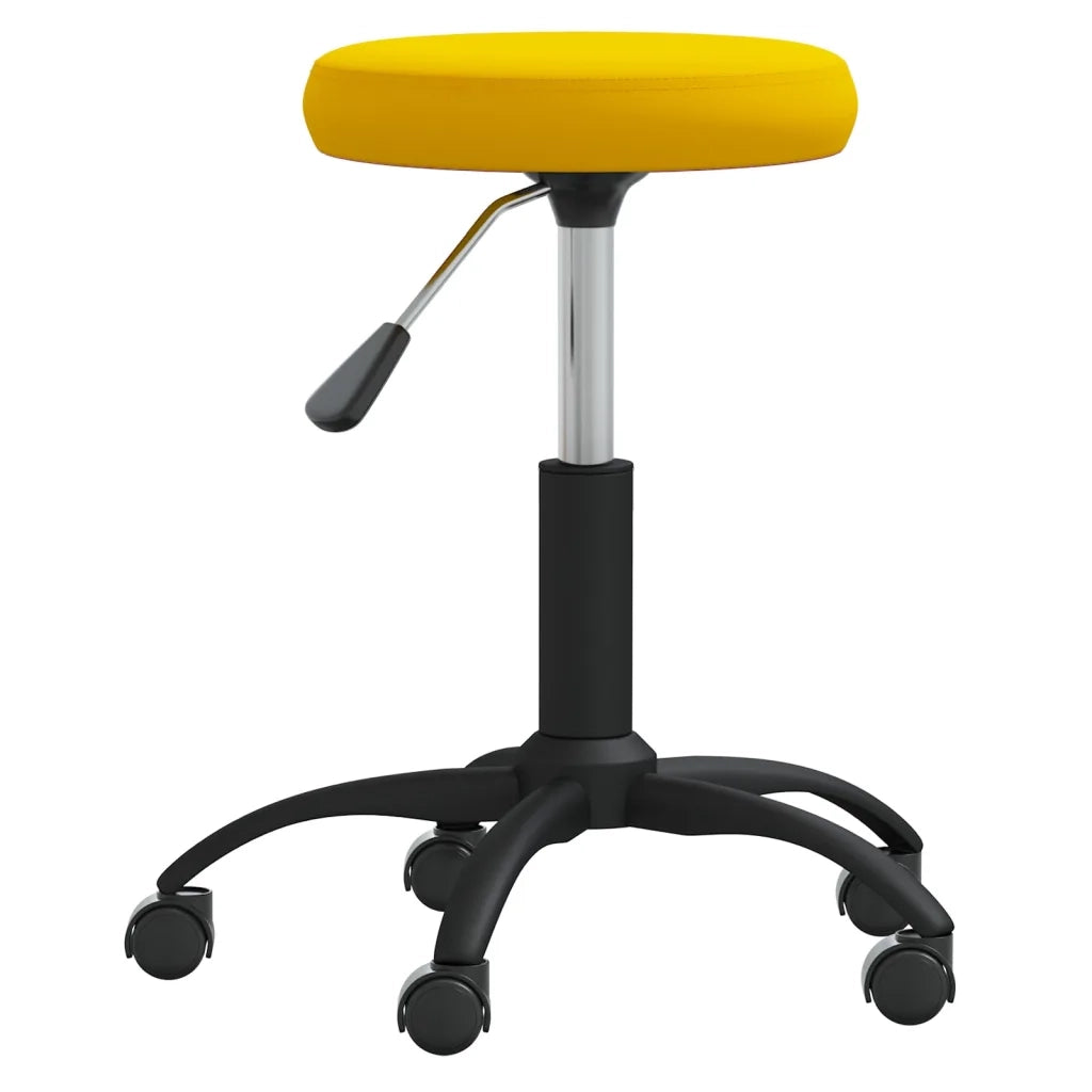 Sgabello da Massaggio in Velluto Giallo Senape CFW3173970