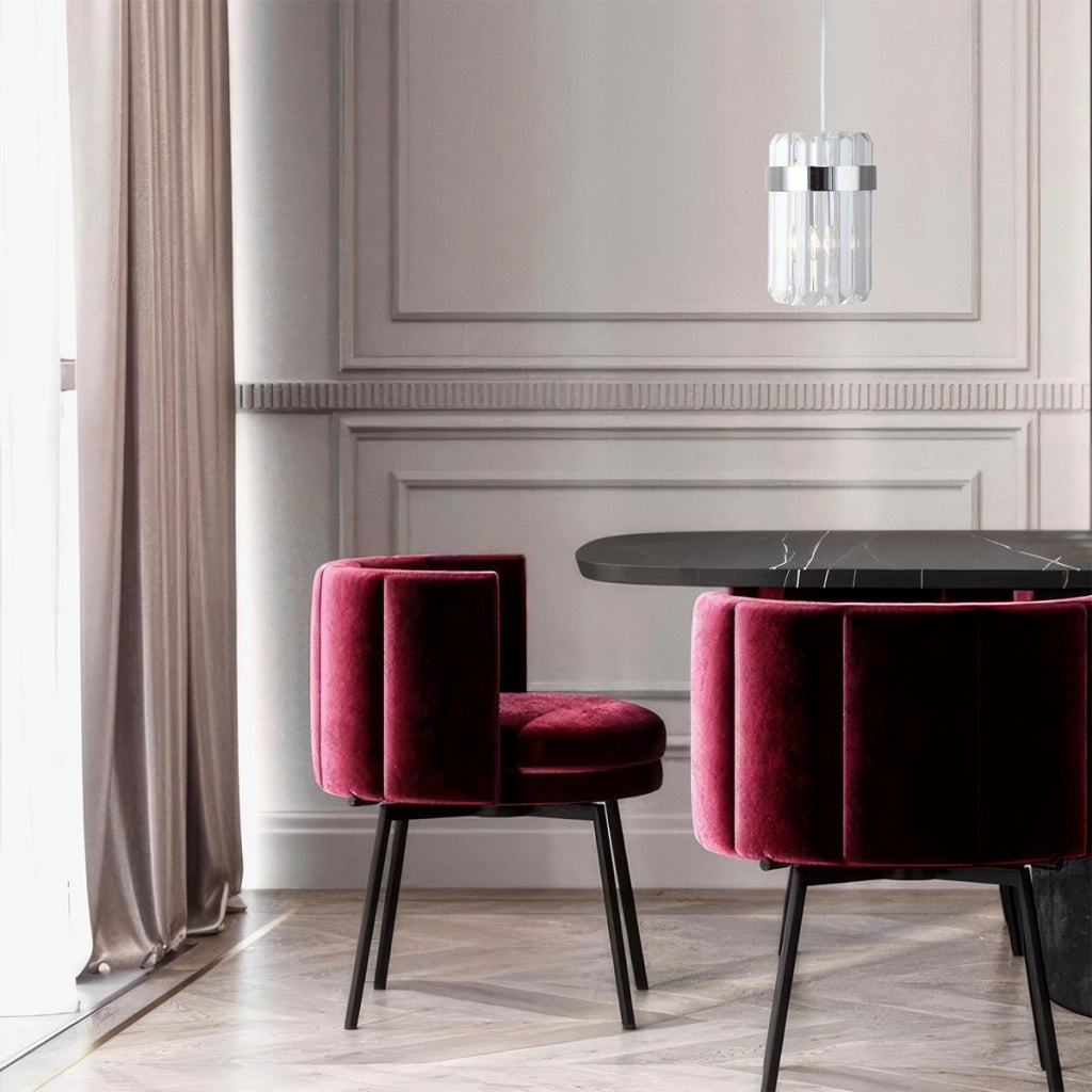Lampada a sospensione Vetro cromata vetro E14 10W Light Prestige