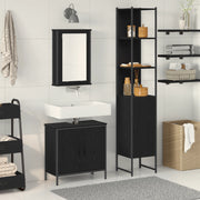 Set di mobili da bagno 3 pezzi in legno ingegnerizzato color quercia nera