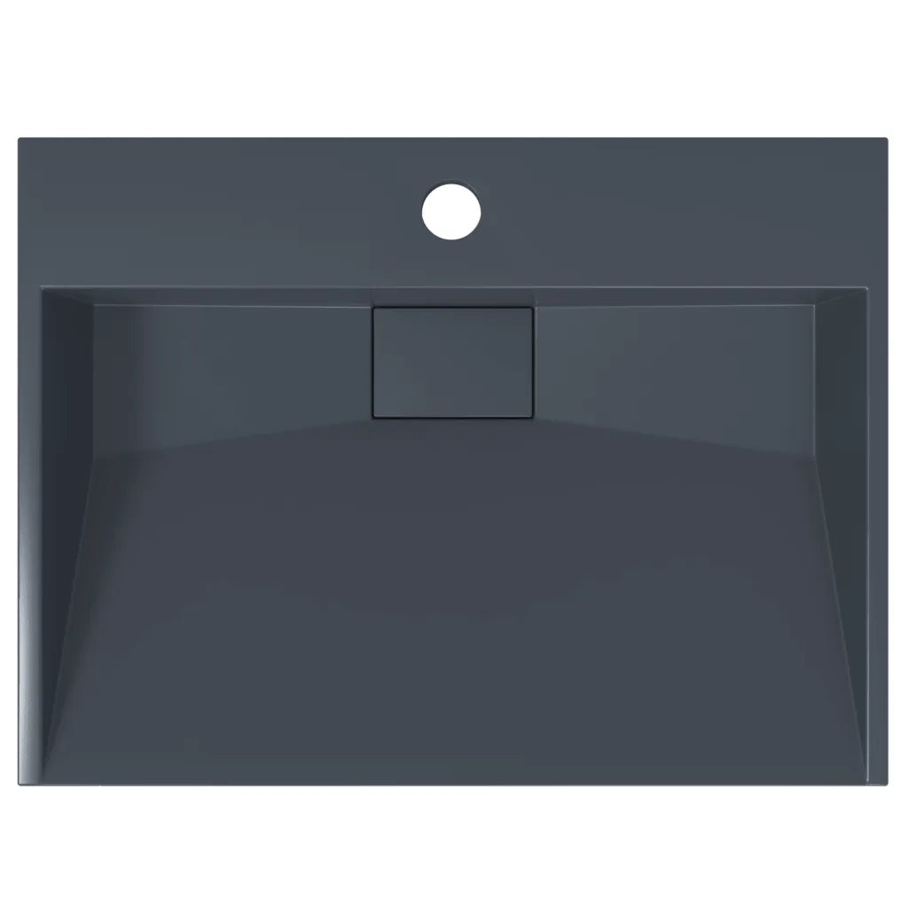 Lavandino-Lavabo-Lavello 50x38x11 cm Blocco in Marmo/Minerale Antracite