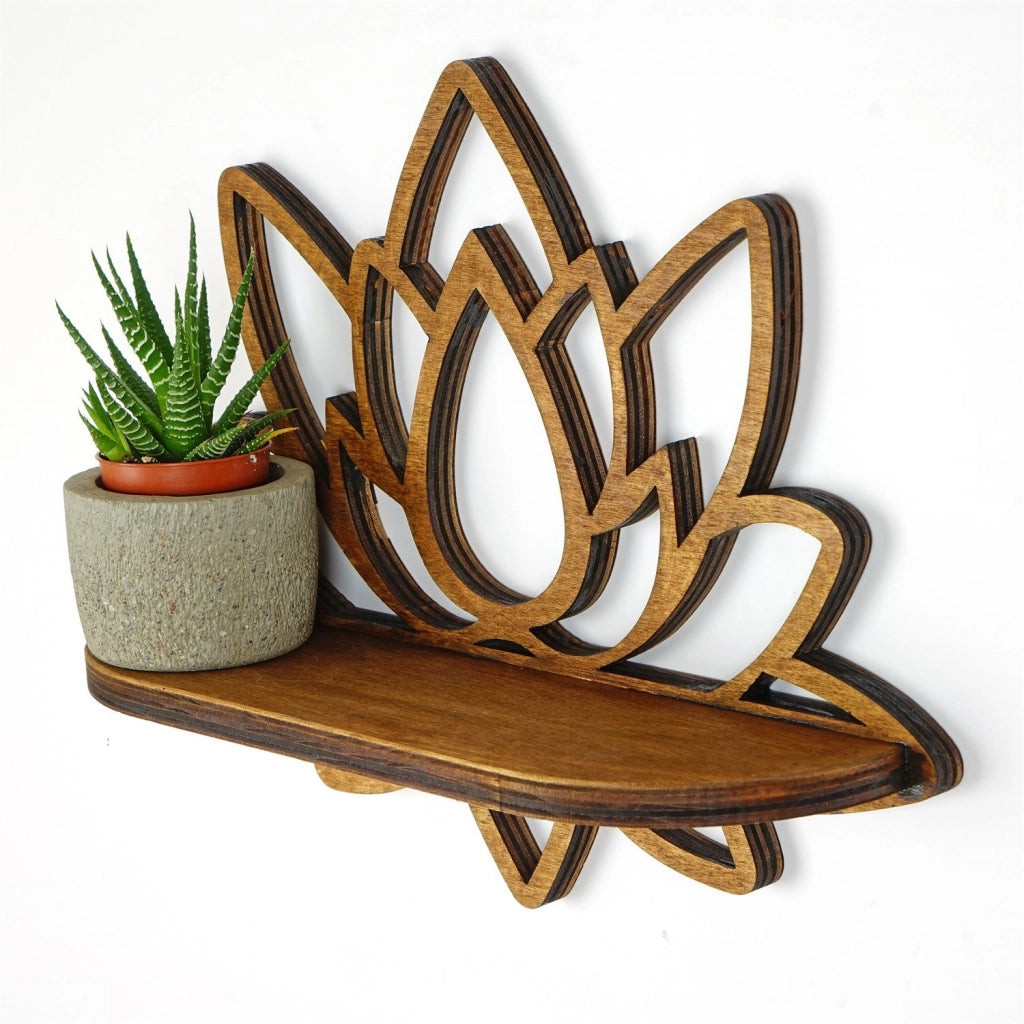Scaffale da parete in legno "Raf264" - 33 x 10 x 26 cm - Noce