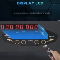 Tapis Roulant Elettrico Pieghevole Salvaspazio con Telecomando e Chiave di Sicurezza, 1-6 km/h, Potenza 0.5HP, 105x56x108.5cm