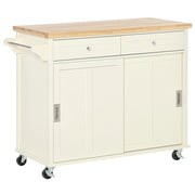 EasyComfort Isola per Cucina per Utensili e Accessori con Cassetti, Armadietto e Portasciugamani, 110x49.5x89.5 cm, Bianco