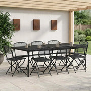 Set di Mobili da Esterno 9 pcs Antracite Ferro e Acciaio