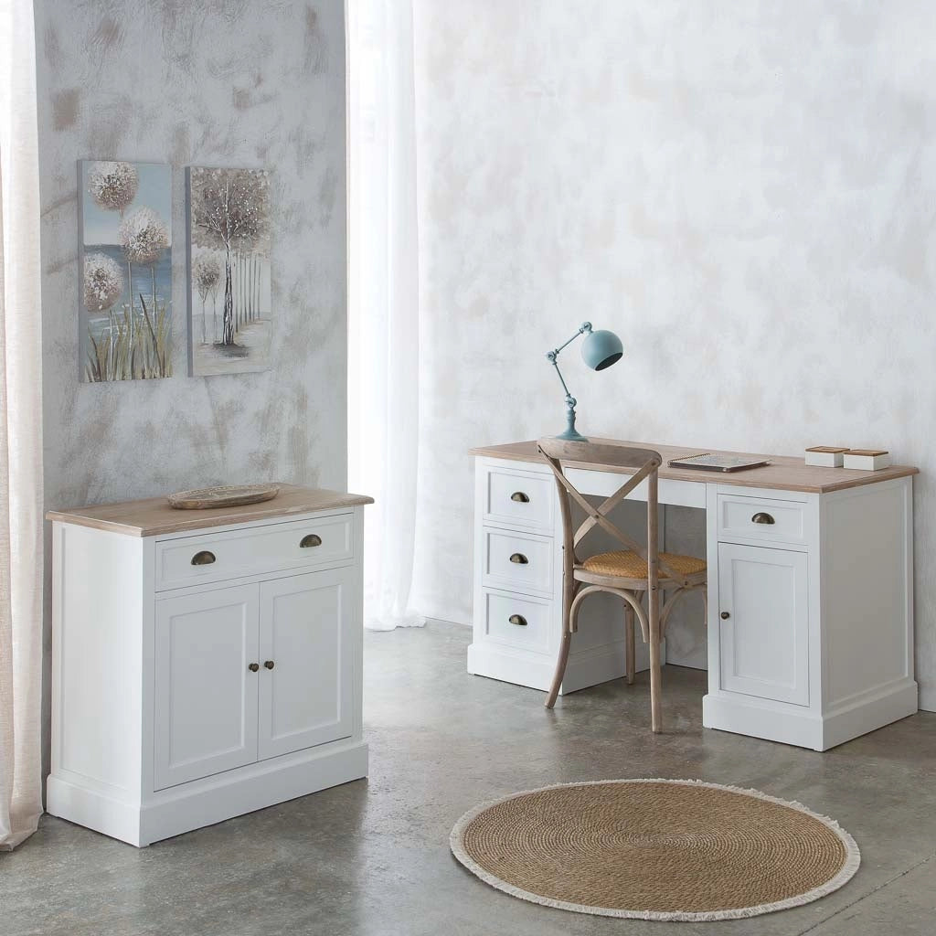 Tavolo scrivania in legno bianco 140x60x78,5h