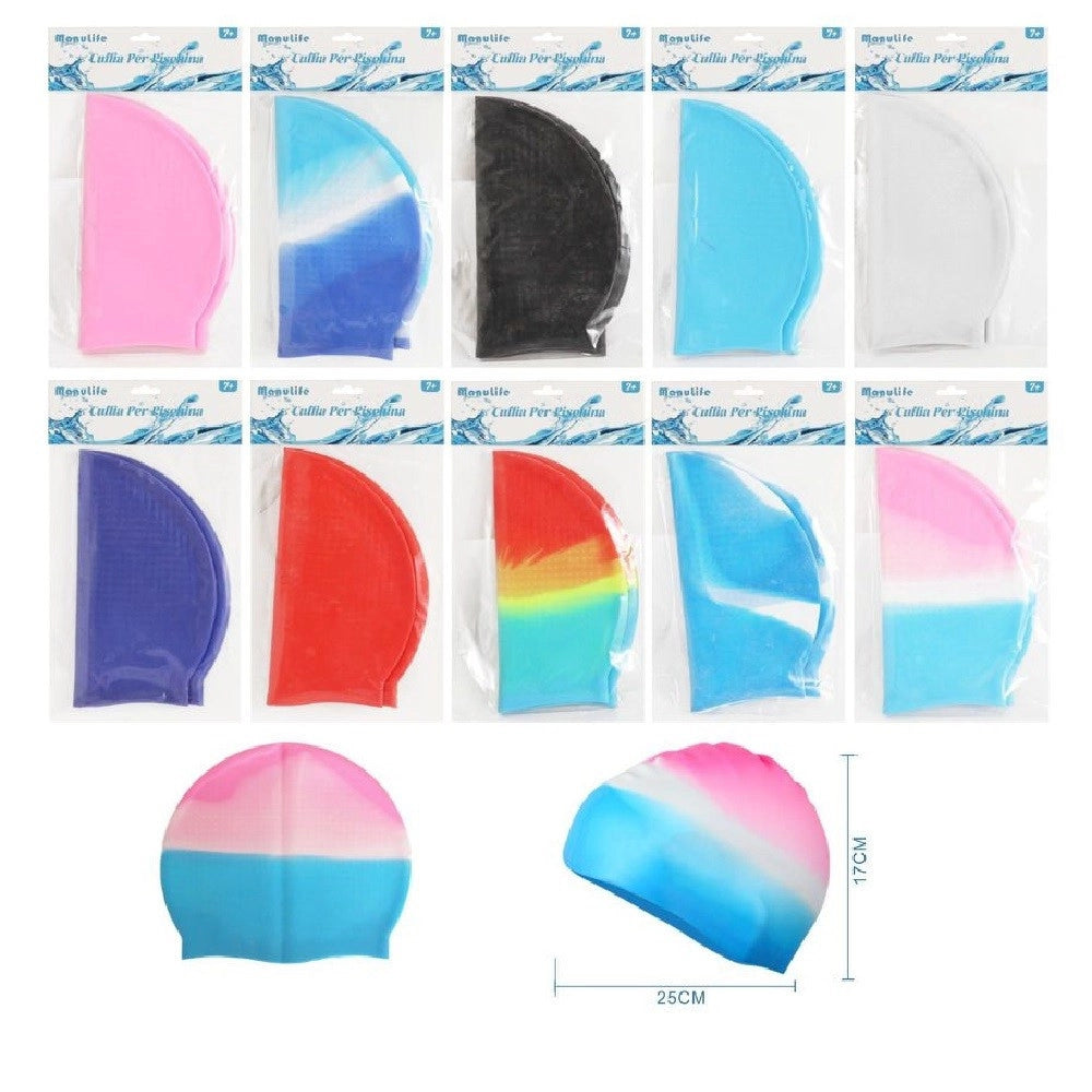 Trade Shop - Cuffia Nuoto Per Piscina Estate In Silicone Unisex Colori Misti 25x17cm 605433 -