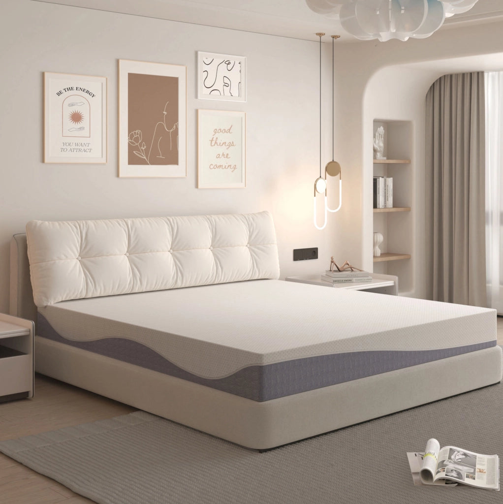 Materasso in schiuma reversibile H3/H4 con rivestimento sfoderabile bianco e grigio