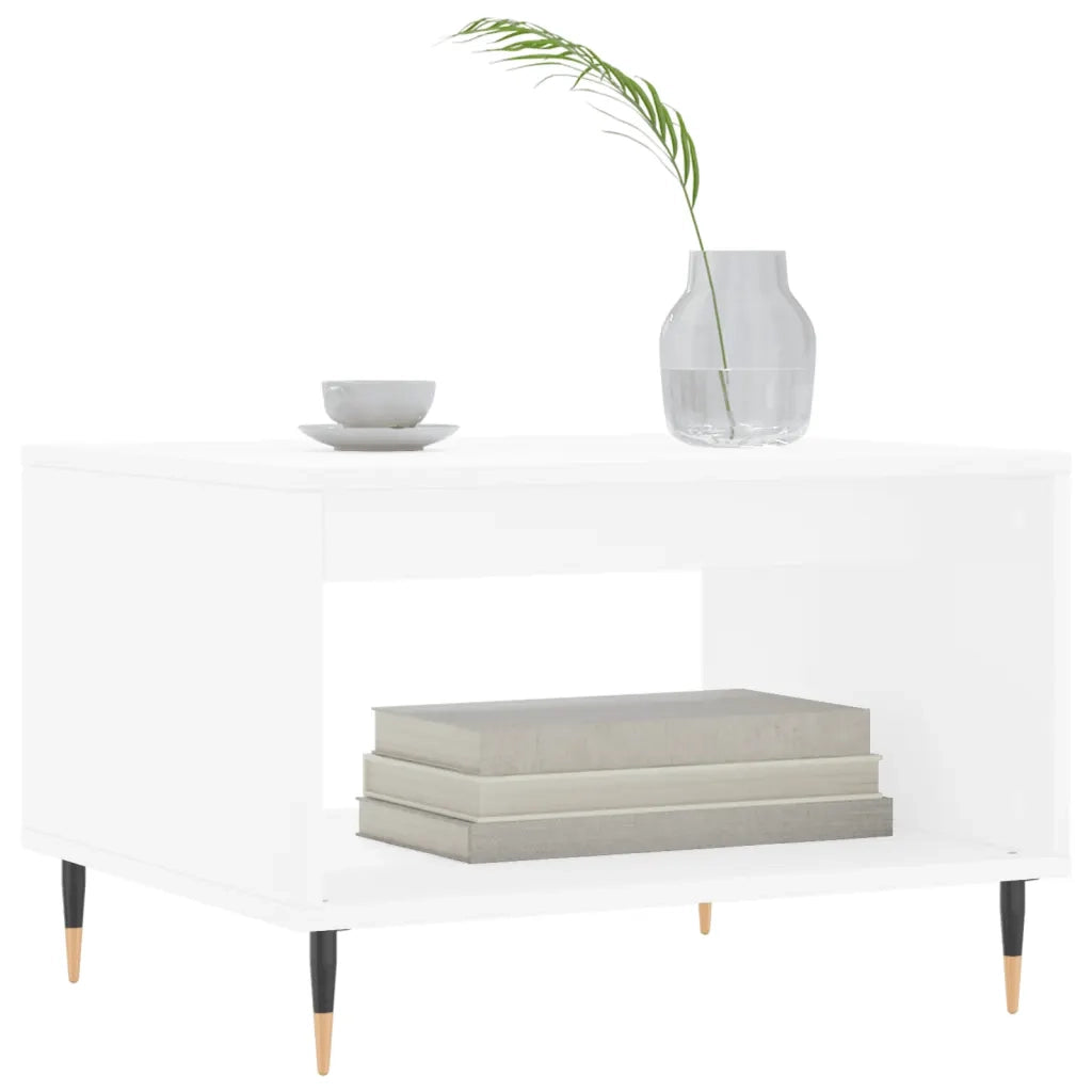 Tavolino da Salotto Bianco 60x50x40 cm in Legno Multistrato 829244