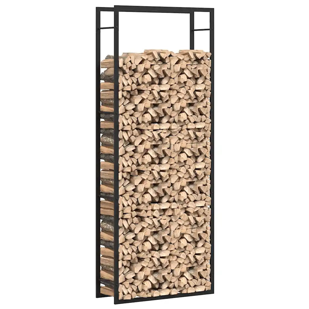 Portalegna Nero Opaco 80x28x222 cm Acciaio 350309