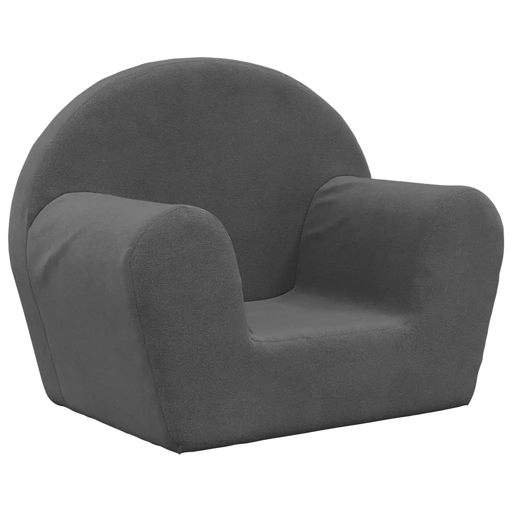 Divano per Bambini-Sofa-Divanetto Antracite in Morbido Peluche 376466