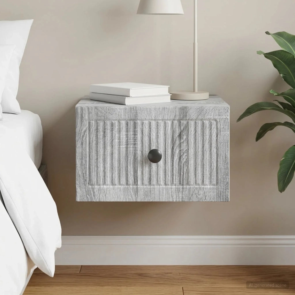 Mobiletto da notte a muro Grigio Sonoma 33 x 34,5 x 20 cm 897927