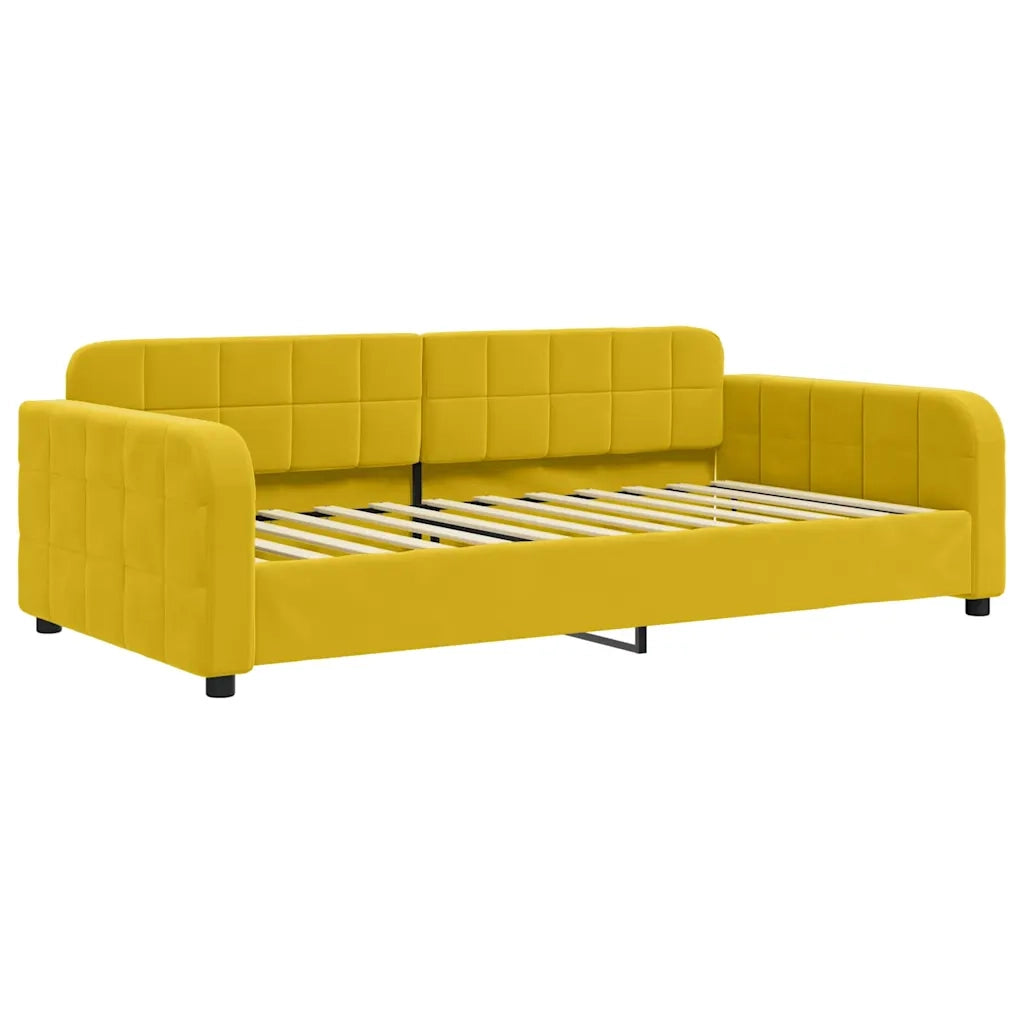 Divano Letto Estraibile con Cassetti-Sofa Letto-Daybed Giallo 100x200cm Velluto 776814