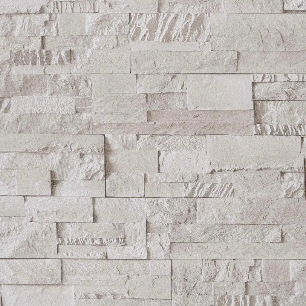 Carta da Parati 3D Pietra Crema 10 x 0,53 m Tessuto Non Tessuto CFW9796764